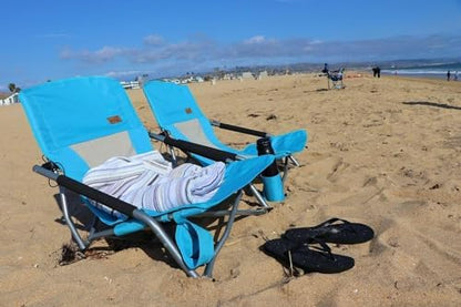 Nice C Low Beach Camping Folding Chair, River Sand Lake Chair (2 Pack Blue)