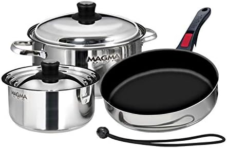 Magma A10-363-2-IND 7 Piece Stainless Steel Non-Stick Nesting Cookware Set