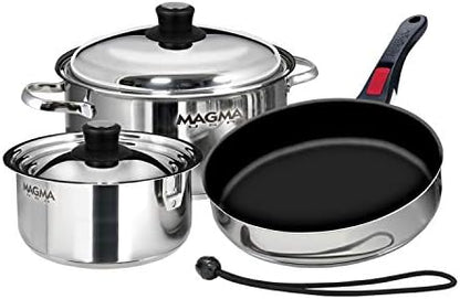 Magma A10-363-2-IND 7 Piece Stainless Steel Non-Stick Nesting Cookware Set
