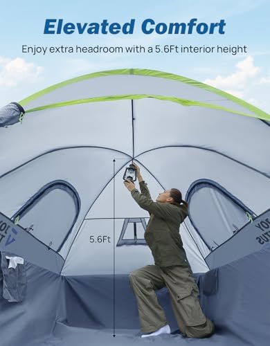 JOYTUTUS Pickup Truck Tent 6.0ft, Waterproof PU2000mm Double Layer for 2 Person, Portable Truck Bed Tent with Rainfly - Green, Fiberglass Pole