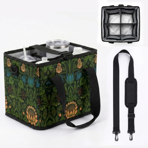 Insulated Collapsible Cooler Bag, William Morris Style Print