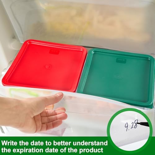 FoldTier 2 Pcs Square Food Storage Containers, Green, Red, 12 Qt