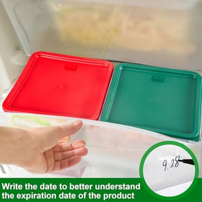FoldTier 2 Pcs Square Food Storage Containers, Green, Red, 12 Qt