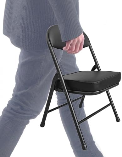 Mini Padded Folding Stool - 12.2 Inch Camping Black 1-Pack
