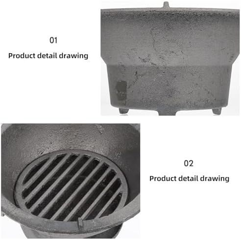 Cast Iron Outdoor Charcoal Barbecue Stove for Camping 8.26inch