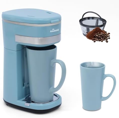 Single Serve Coffee Maker, 15oz Portable One Cup Coffee Brewer
