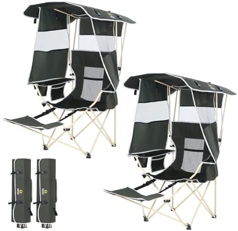 Nice C Canopy Chair with Footrest, Umbrella Camping Chair (2 Pack)