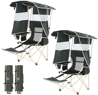 Nice C Canopy Chair with Footrest, Umbrella Camping Chair (2 Pack)