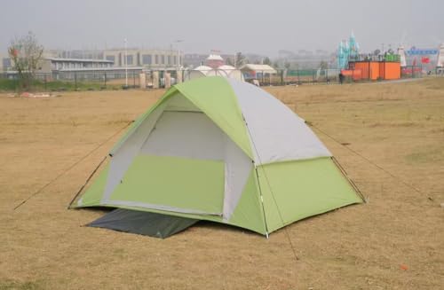 4 - Person Camping Tent, Spacious & Waterproof, Easy Setup for Family Trips, Beach & Backyard Adventures, Blue - Gray Design
