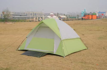 4 - Person Camping Tent, Spacious & Waterproof, Easy Setup for Family Trips, Beach & Backyard Adventures, Blue - Gray Design
