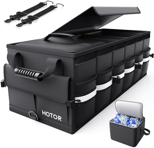 HOTOR Trunk Organizer - Car Organizers for SUV with Removable Cooler Bag