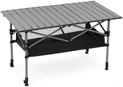 Portable Folding Camping Table, Adjustable Height, Black, 37 x 21 in