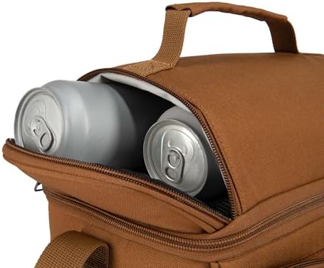 Carhartt Camping Cooler, Worksite Lunch Box, Soft Shell Lunch Bag for Construction Sites, Work and Everyday Use, Brown