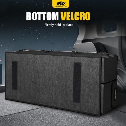 MIKKUPPA Trunk Organizer with Lid - 95L Collapsible Car Organizer, Gray