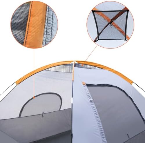 Amazon Basics Camping Tent, 3-Season Dome Design with Rainfly
