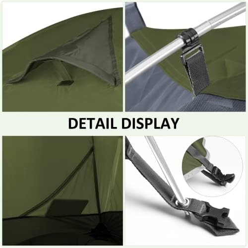 Bessport Camping Tent 1/2 Person Tent Waterproof Two Doors Backpacking Tent Easy Setup Lightweight for Outdoor, Hiking Mountaineering Travel