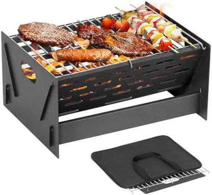 Charcoal Grill Portable Folding with Carry Bag,BBQ Camping Grill Fire Pit