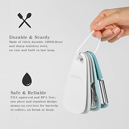 Kitchen Gadgets Set, Stackable for Saving Space, Blue, 5 Pieces
