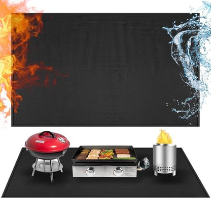 Heat Resistant Mats for Countertop fits Tabletop Grill, 42x24x0.04in, Black