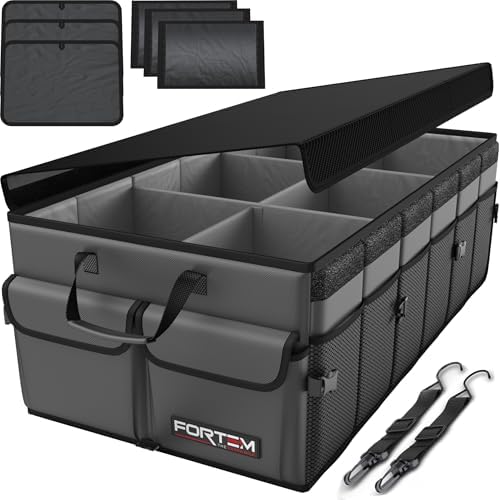FORTEM Trunk Organizer - Foldable Car Organizer & Storage for SUVs & Trucks
