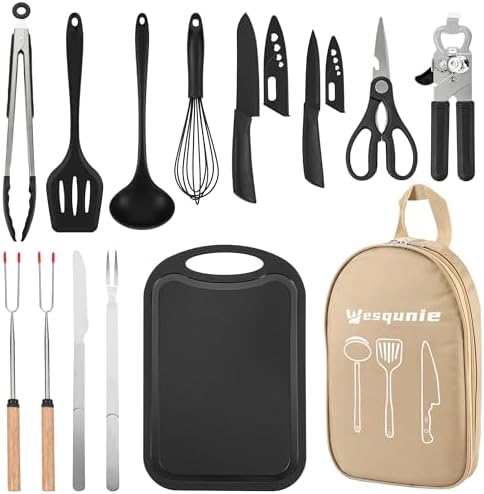 Wesqunie Camping Cooking Utensils Set, Cookware Set for Outdoor Hiking BBQ