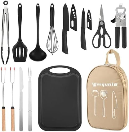 Wesqunie Camping Cooking Utensils Set, Cookware Set for Outdoor Hiking BBQ