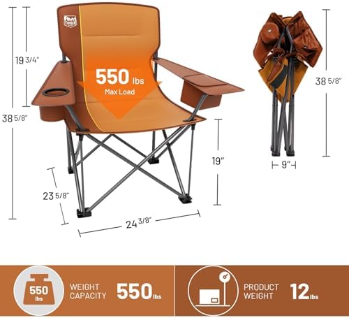 Timber Ridge 2 Pack Oversized Folding Camping Chair for Adults