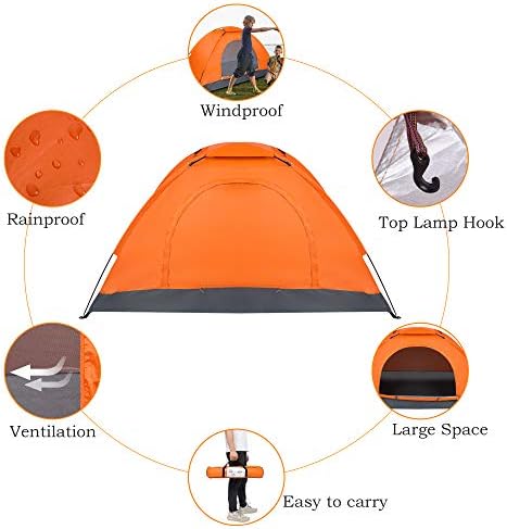 Camping Tent, Waterproof & Windproof Camping Dome Tent Automatic Pop Up Quick Shelter with Portable Carry Bag for Outdoor Hiking