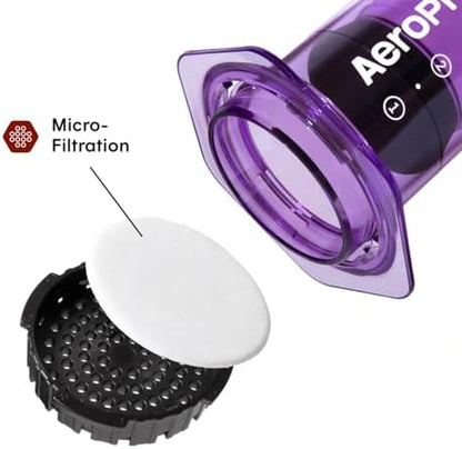 AeroPress Clear Purple Coffee Press, French Press, Pour-Over & Espresso Style