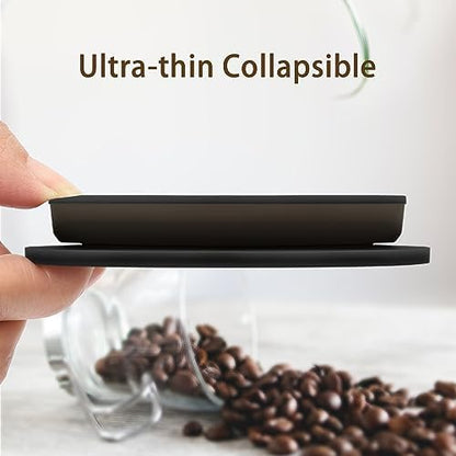 2 Pieces Paperless Travel Pour Over Coffee Maker with Stainless Steel Coffee Filter - Camping Pour Over Coffee Maker Set - Collapsible Travel Pour over Coffee Dripper Kit Single Cup (Black+Blue)