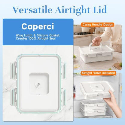 Caperci Large Chilled Snackle Box Container with Ice Pack & Leak-Proof Lid