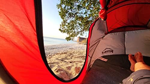 Pop Up Tent for Camping - 3 Second EZ up, Easy Set Up Instant Pop Up Tents 2 Person - Waterproof, Quick Setup & Pops Up for Outdoor Family Camping - Portable Disc Bag - 7.6'x4'x3.2' - PPI-POPUP2X
