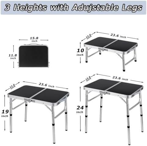 YihuiKo Folding Camping Table with Storage Net, Lightweight Portable Table