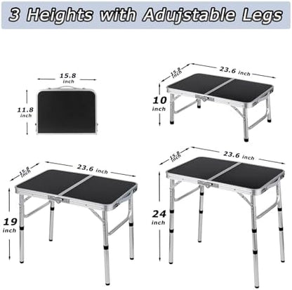 YihuiKo Folding Camping Table with Storage Net, Lightweight Portable Table