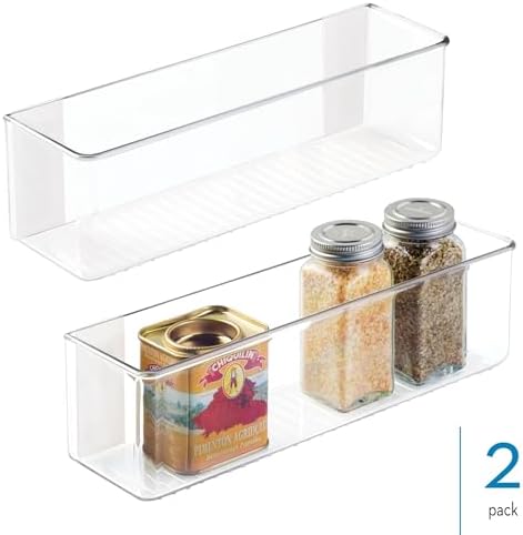 iDesign Adhesive Organizer Bin, Set of 2, Clear