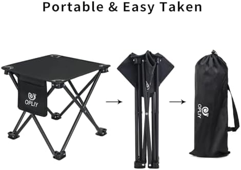 Opliy Camping Stool 2 Pack,13 Inch Portable Folding Stool for Outdoor Gardening and Beach Hiking Fishing,Foot Stool with Carry Bag (Black)