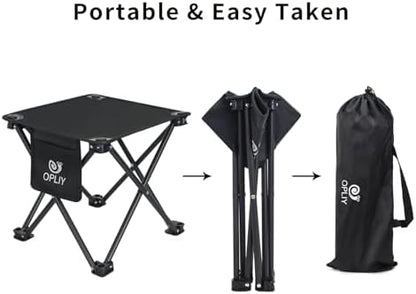 Opliy Camping Stool 2 Pack,13 Inch Portable Folding Stool for Outdoor Gardening and Beach Hiking Fishing,Foot Stool with Carry Bag (Black)