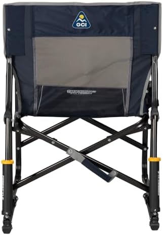 GCI OUTDOOR Freestyle Rocker Camping Chair | Portable Folding Rocking Chair with Solid, Durable Armrests, Drink Holder & Comfortable Backrest — Indigo Blue
