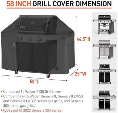 Arcedo Grill Cover 58 Inch Compatible with Weber Genesis II LX Series