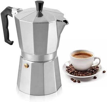 Mixpresso 9 Cup Moka Pot Stovetop Espresso Maker, Italian Cuban Coffee Pot