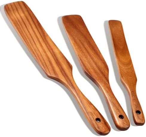 3 Pack Skinny Wooden Spurtle Set for Sourdough Starter Kit Accessories