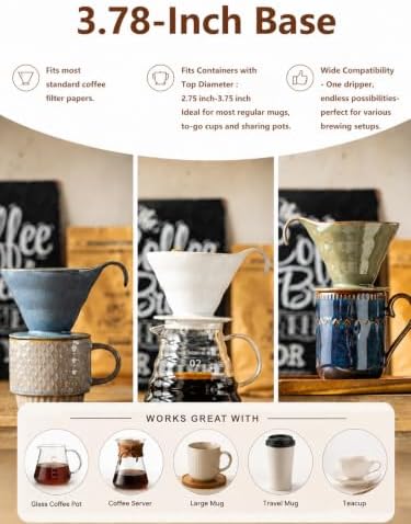 Gomakren Pour Over Coffee Maker, Single-Hole, White Ceramic Coffee Dripper