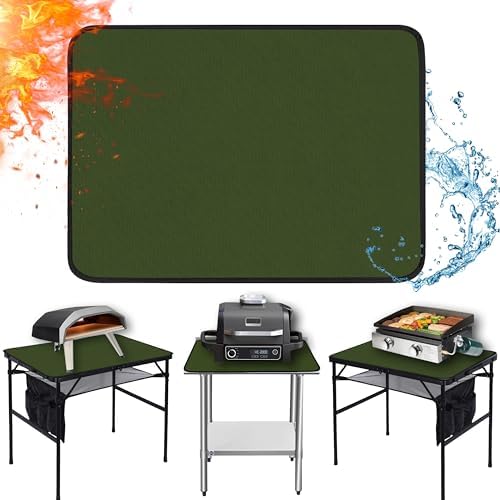 Heat Resistant Mats for Countertop fits Tabletop Grill, 36x24x0.04in, Green