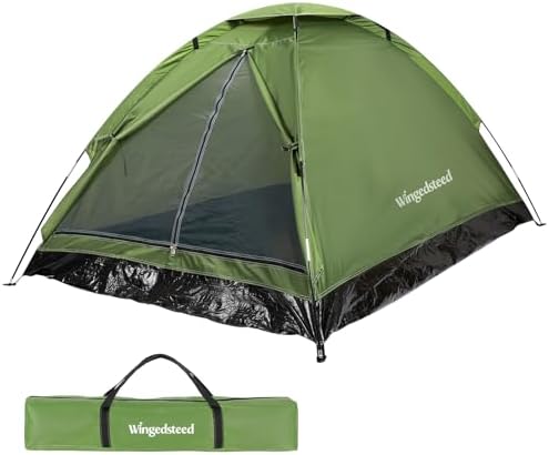 Wingedsteed 2 Person Camping Tent Waterproof Portable Dome Tent for Hiking Backpacking, Easy Setup with Rainfly and Carry Bag