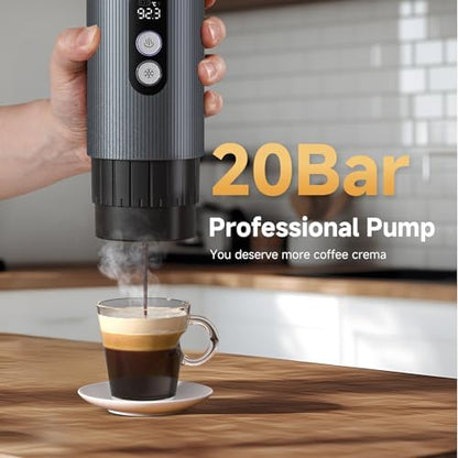 AMZCHEF Portable Coffee Maker for Ground & NS Capsule, 9000mAh Battery