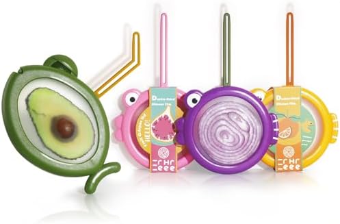 Silicone Food Storage Containers, 4Pcs Avocado Saver Produce Holder