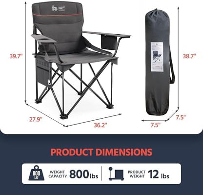 OUTSIDER Oversized Folding Camping Chair with Adjustable Lumbar Support 2pc
