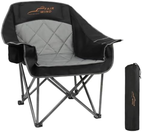 FAIR WIND XL Oversized Fully Padded Camping Chair Heavy Duty for Adults