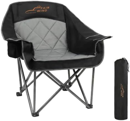 FAIR WIND XL Oversized Fully Padded Camping Chair Heavy Duty for Adults