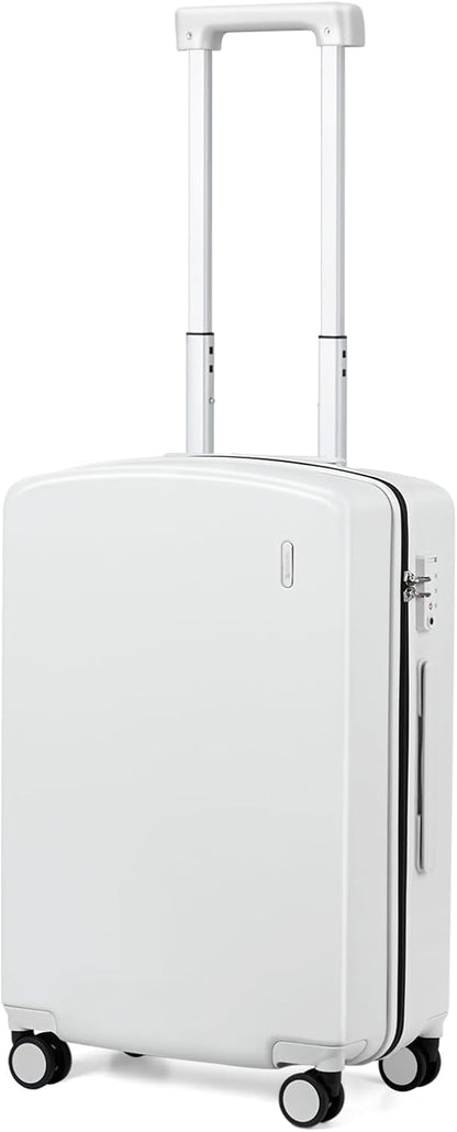 Hanke 20 Inch Hard Shell Suitcases with Spinner Wheels, Lightweight Carry On Luggage 22x14x9 Airline Approved Built-in TSA Lock, Durable Suitcase Rolling Luggage Carry-On Bag(Smoke White)